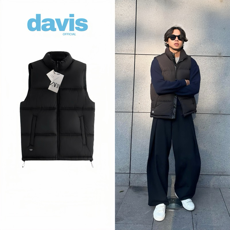 เสื้อชูชีพ Zara สําหรับผู้ชายและผู้หญิง รูปทรง Boxy ผ้านวมหนา 100% Auth - Davis Official