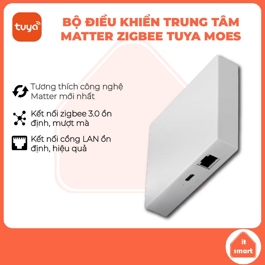 Tuya Moes Matter พอร์ต LAN เกตเวย์แบบมีสาย - Tuya Zigbee Thread Hub สําหรับ HomeKit