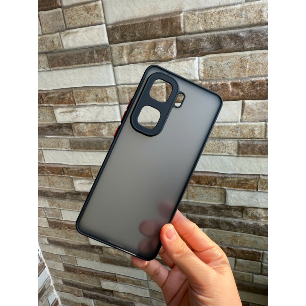 Vivo iQOO Neo 10, Neo 10 Pro, Neo 10 Pro Plus ลิปสติกเนื้อแมทขอบยืดหยุ่น หลังแข็ง (สีดํา)