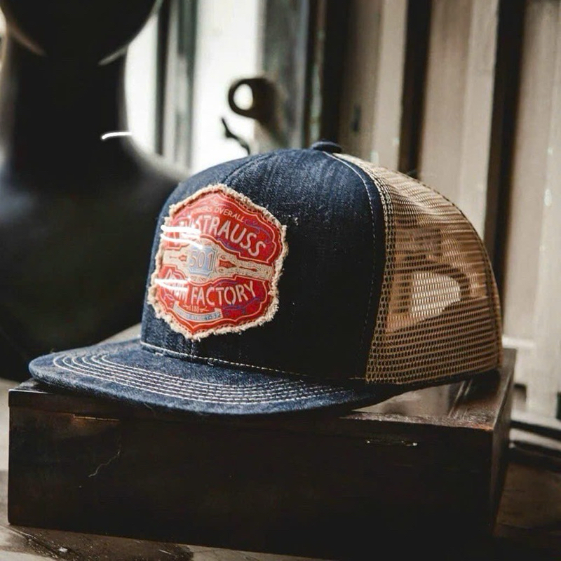 หมวก Rin snapback - หมวกยีนส์ฮิปฮอป (ใหญ่) มีตาข่ายสวยมาก - สไตล์เท่ๆ