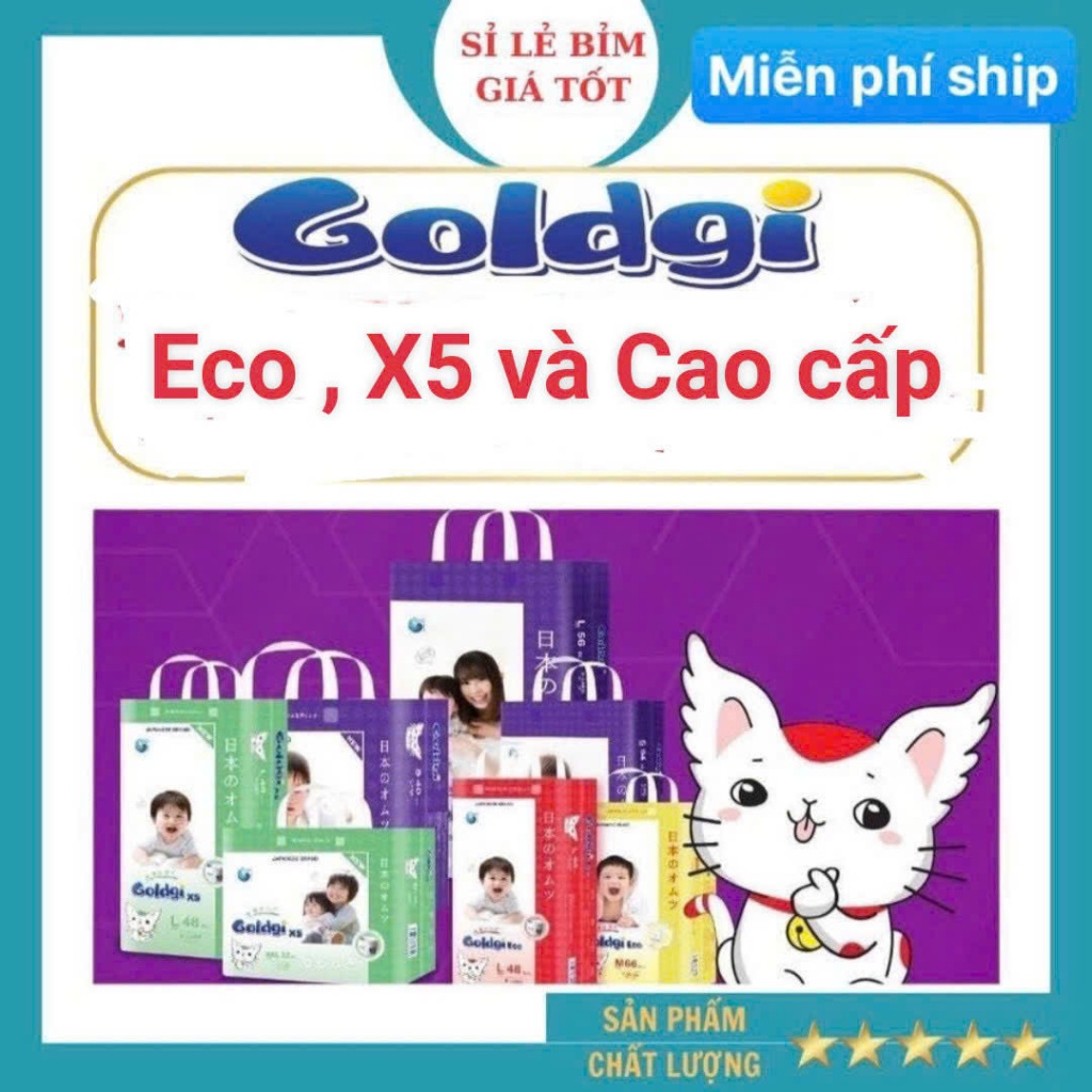(HCM) ผ้าอ้อม Goldgi Eco/Goldgi X5 ใหม่ 2023 ญี่ปุ่น ทุกขนาด NB86/S76/M66/L56/M54/L48/XL44/XXL32