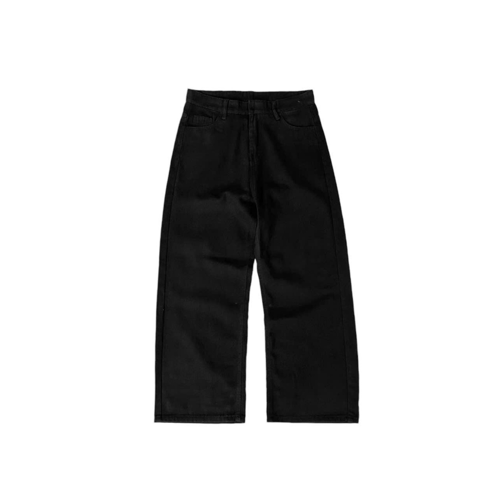 BLACK WIDE STRAIGHT JEANS WHOSE - กางเกงยีนส์ขากว้าง STRAIGHT Hoes Studio 1778
