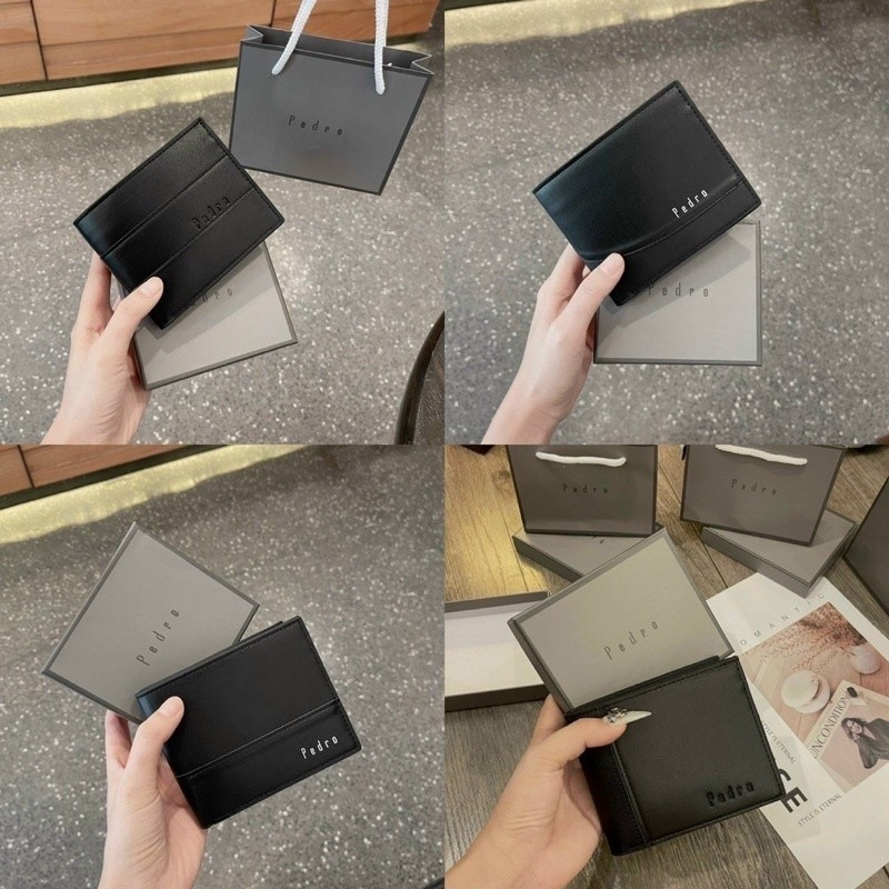Pedro Mens Wallet [FullBox] Luxury Soft Leather กระเป๋าสตางค์มือถือขนาดเล็ก