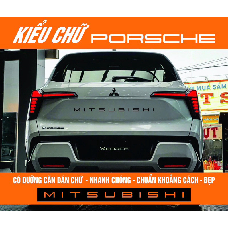ตัวอักษร MITSUBISHI Xforce อุปกรณ์เสริม Xforce ตัวอักษรมิตซูบิชิสะท้อนแสง