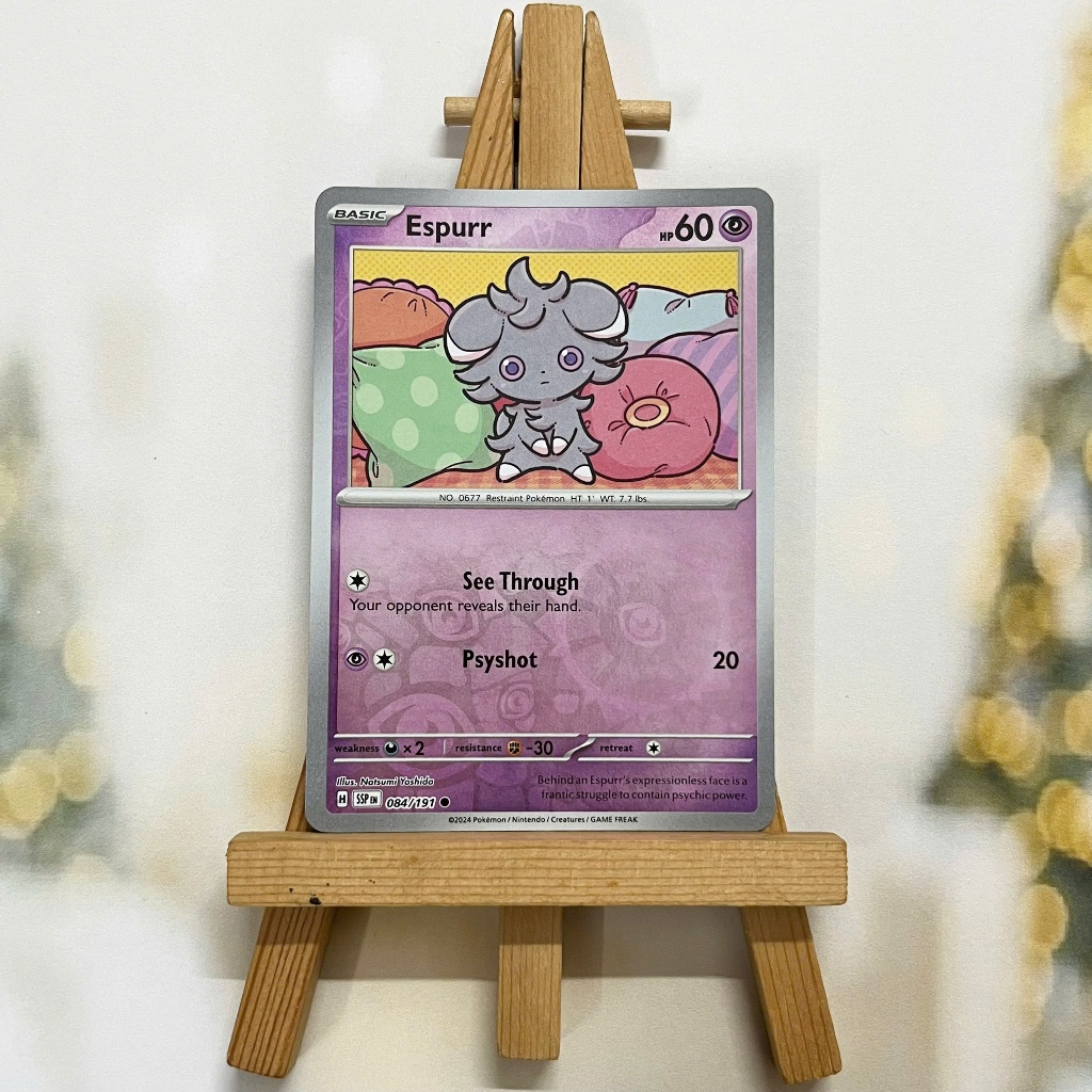 Pokemon Espurr 0884/191 - การ์ด Odd Surging Sparks Common Reverse Holo ภาษาอังกฤษ