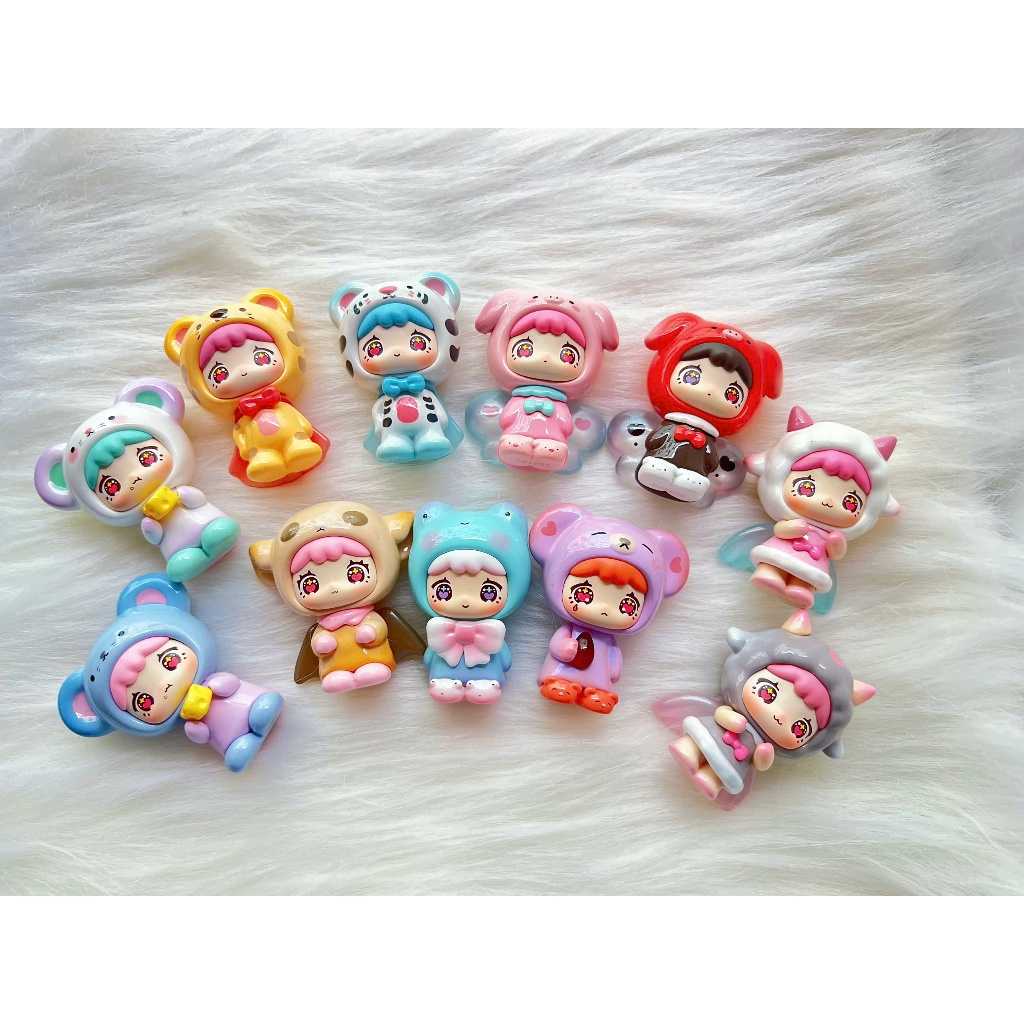 Mini Bean Blindbox QUBII Animal Castle Daytime Series & Dark Series Display เป็นของขวัญ