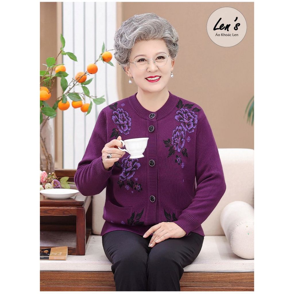 เสื้อโค้ทขนสัตว์วัยกลางคนพร้อมคอปกเปิดลง Peony Lady Wool