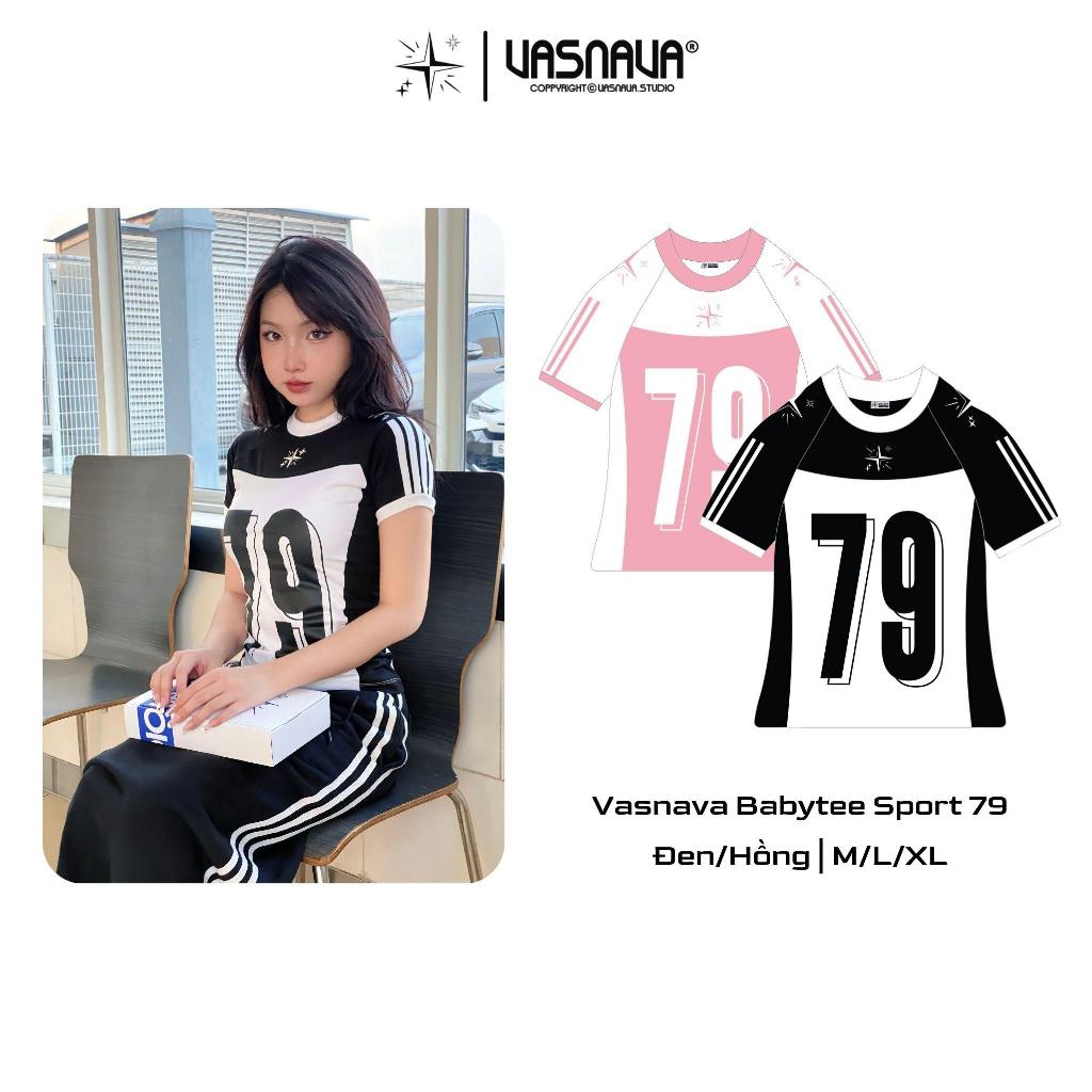 เสื้อยืด Babytee Sport 79 - Womens Cotton Babytee Bodyfit คอกลม