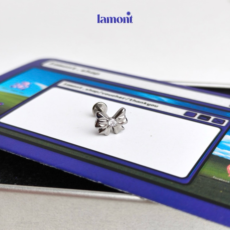 Titanium Flat Pin Bow Piercings (G23) • Lamontshop