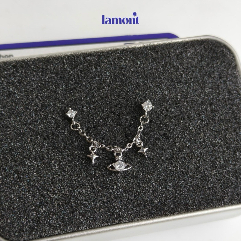 West.wood Drop Charm Chain Piercing • Lamontshop (ตัว 0.8mm)