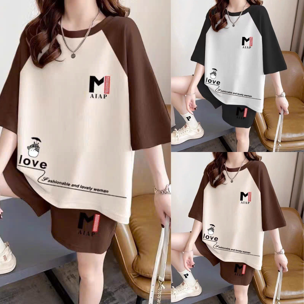 ชุดอยู่บ้านฤดูร้อนราคาถูกและสวยงามของผู้หญิง ชุดต้นขาผู้หญิง เสื้อผ้าผู้หญิง ชุด 40-70กิโลกรัม ขนาดใหญ่ผ้าฝ้ายยางยืดพิมพ์ลาย ม