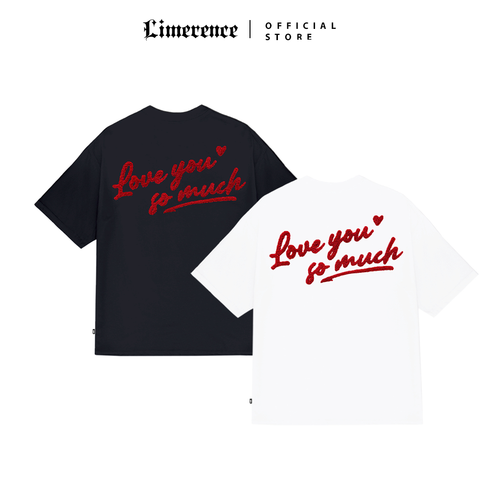 เสื้อยืด LIMERENCE x LYSM ปักนัวเนีย Love you มาก Basic คุณภาพสูง ยืด ผ้าคอตตอนหนา Local Brand