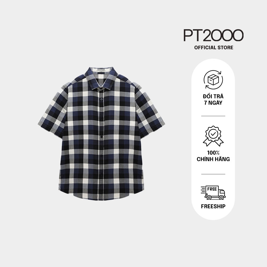 เสื้อเชิ้ตผู้ชาย PT2000 แขนสั้น ผ้าคอตตอนเท่ๆ ทรง Regular (SMM-N893)
