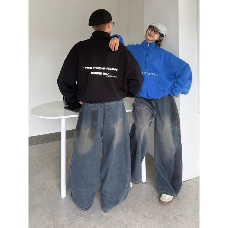 ยินดีต้อนรับเสื้อสเวตเตอร์คอปกซิป unisex Sss_HT.Store