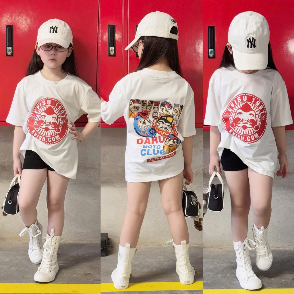 เสื้อยืดเด็ก Evisu เสื้อยืดครอบครัว TPKIDS[M942)