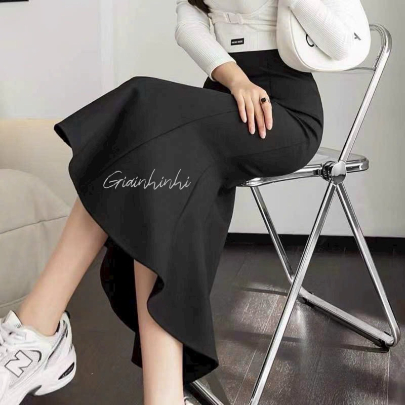 กระโปรงหางปลาผ้ายืด Umi กระโปรงยาวเอวสูง CV041 - NhiNhi Shop