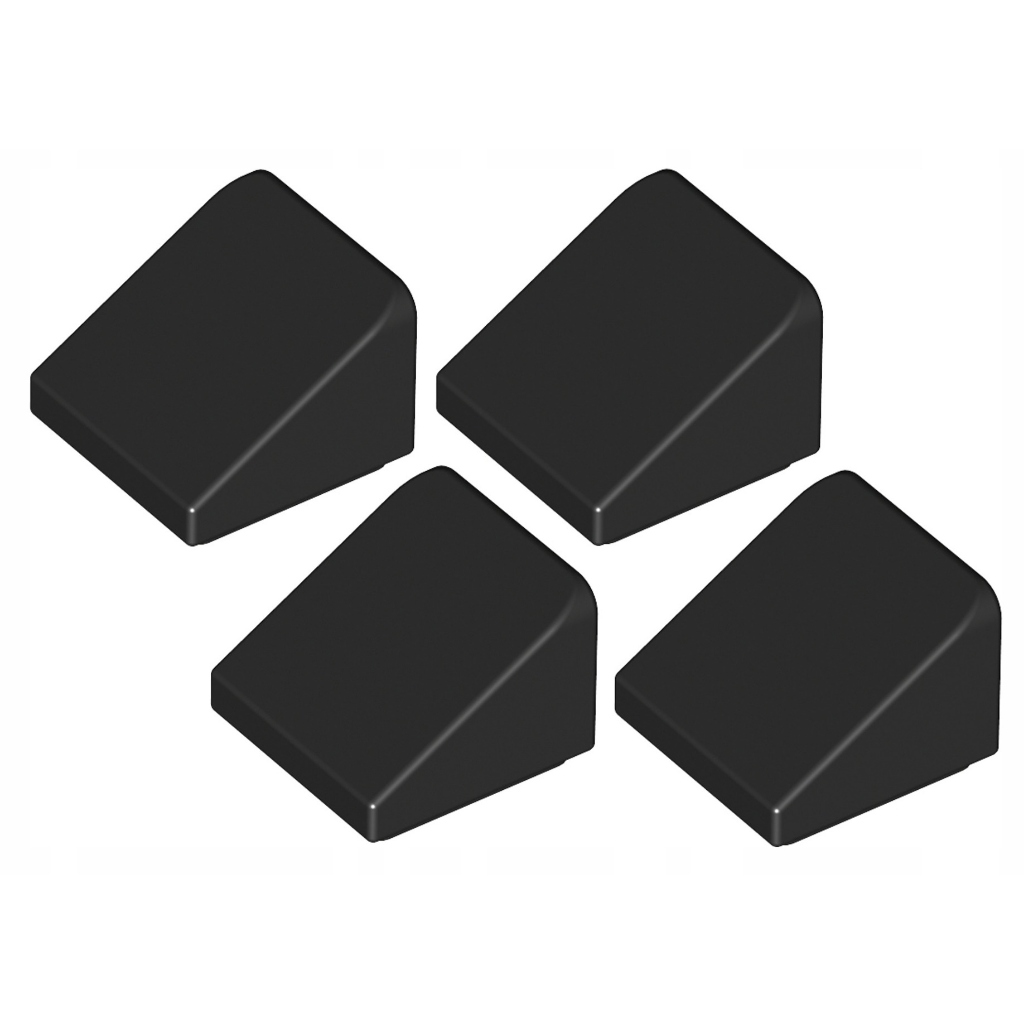 [4 ชิ้น] LEGO Tile Pieces 1x1x2/3 Black ID 4504382 54200