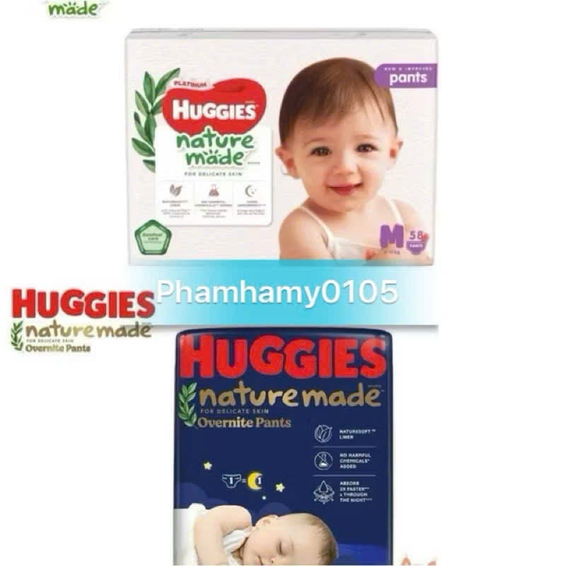 HUGGIES NIGHT DIAPERS M58/L44/XL38/XXL26
