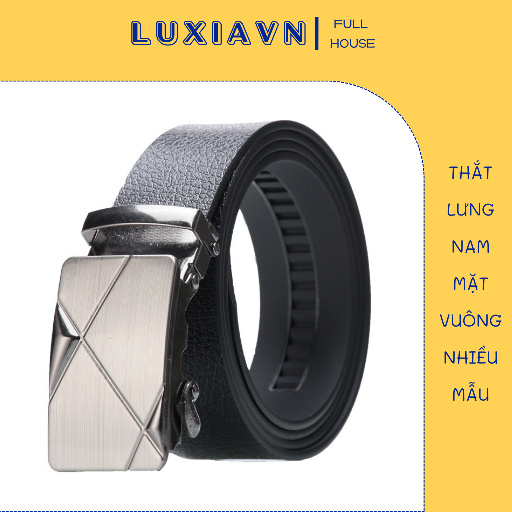 เข็มขัดผู้ชาย Square Face (หลายรุ่น) หนังเทียมหรูหรา 6624 LUXIA