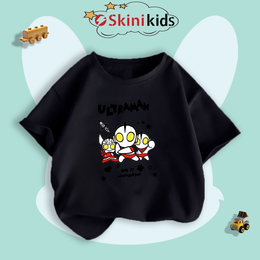 เสื้อยืดเด็กหลากหลายสีและขนาดสําหรับเด็กทารกยุค 80-150 skini kids - คอตตอน 4 ทางเนื้อนุ่ม APB14