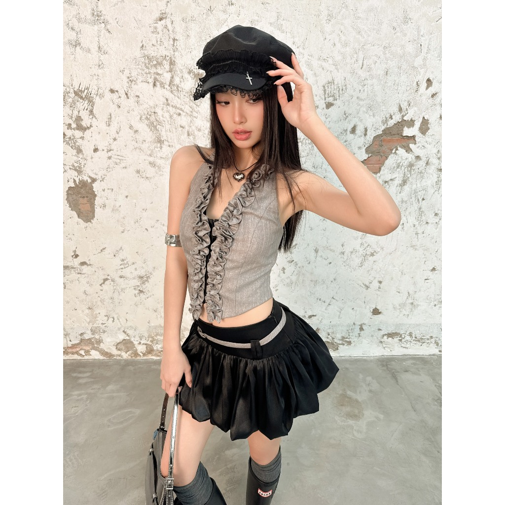 เสื้อ Gile เอวยางยืดสีเงิน - HOO DESIGN