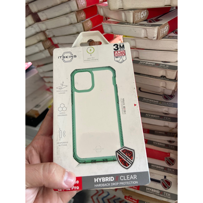 ITSKINS (FRANCE) HYBRID CLEAR DROP SAFE IPHONK ANTIBACTERIAL และ SHOCKPROOF CASE