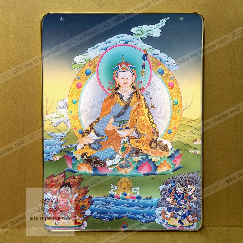 [MULTIPLE MODELS] ภาพวาด Padmasambhava Guru Rinpoche 30x40cm แขวนผนังทําจากไม้พร้อมกระจกไมกาและขอบทอ