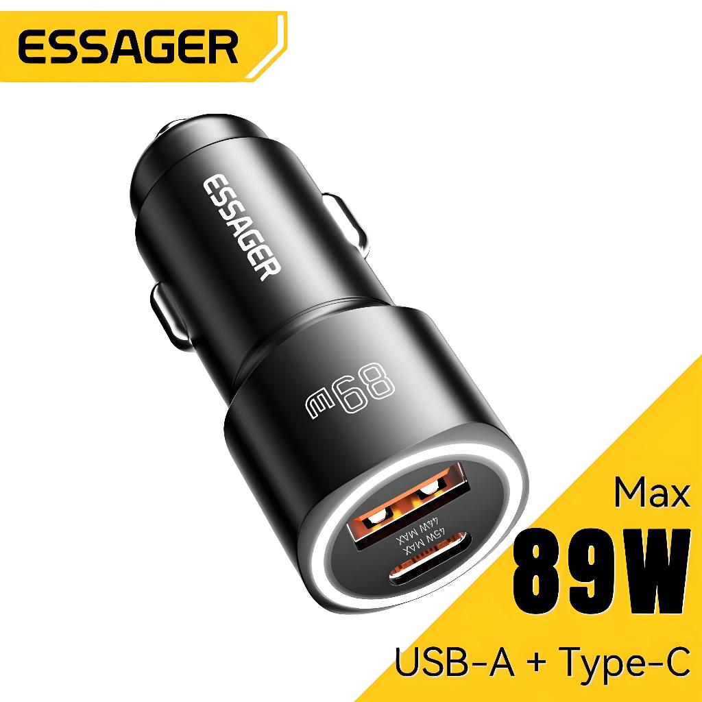 Essager Super Fast Car Charger 89W USB-A + แรงดันไฟฟ้าอินพุต Type-C: 12-24V