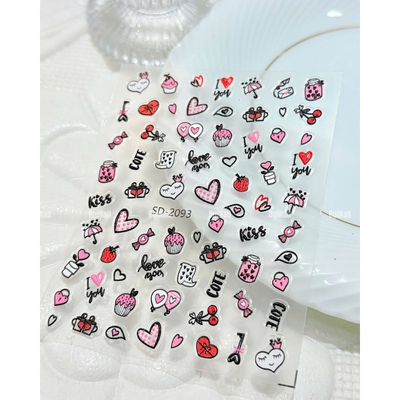 CUTE HEART 5D FLOATING STICKER ( 2093 )