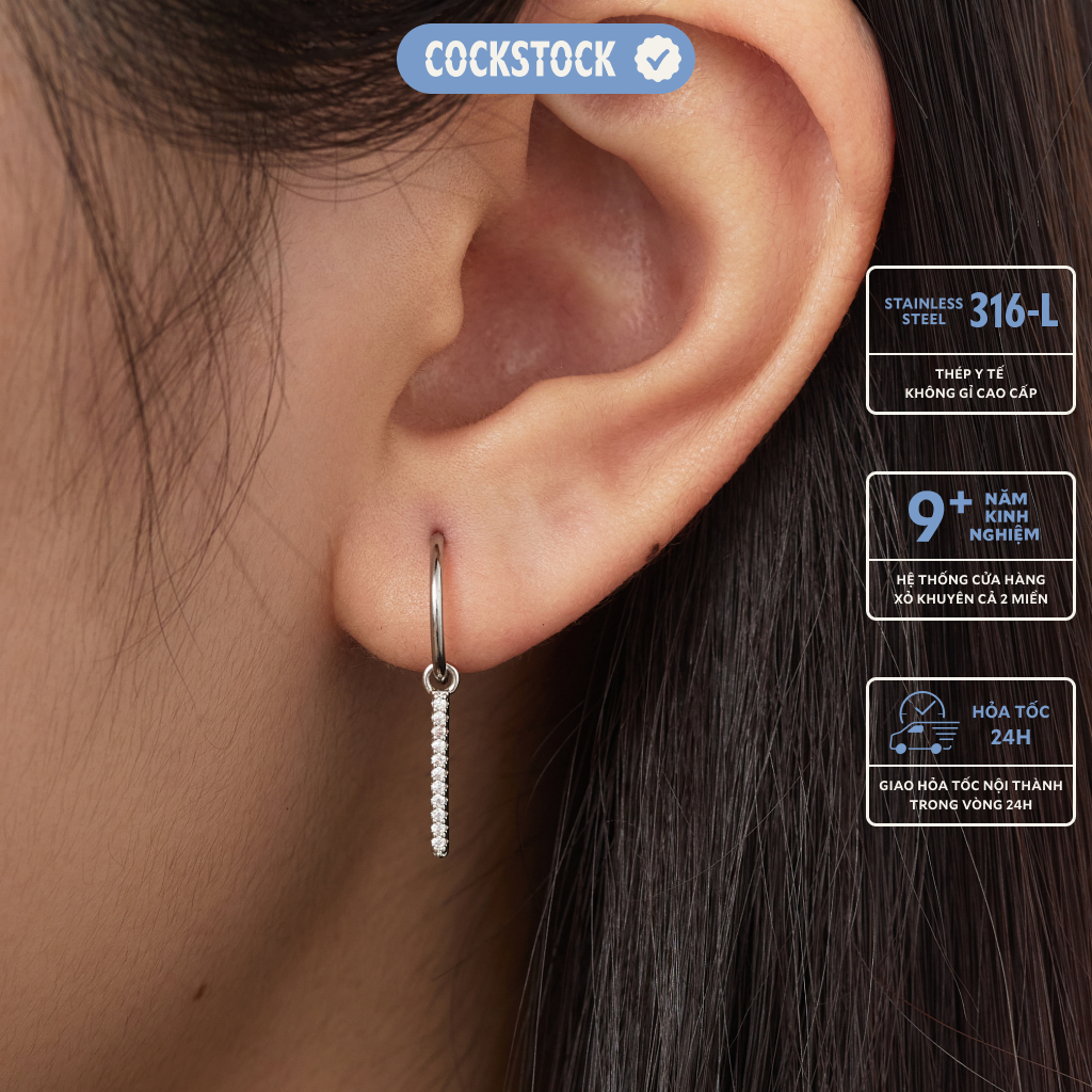 LONG STICK DROP CHARM HOOP COCKSTOCK