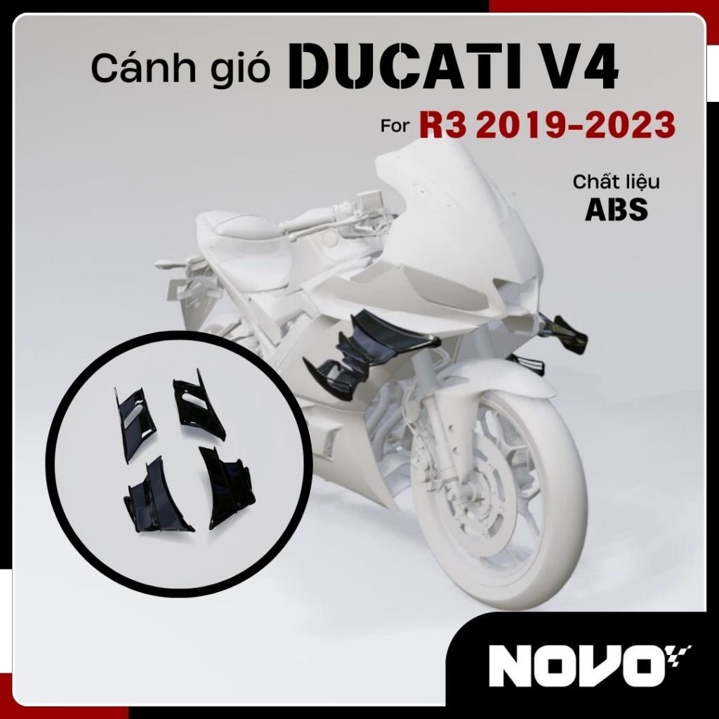 Ducati Superleggera V4 Wind Wing สําหรับ Yamaha R3, R25 2019 - 2023 รูปแบบใหม่