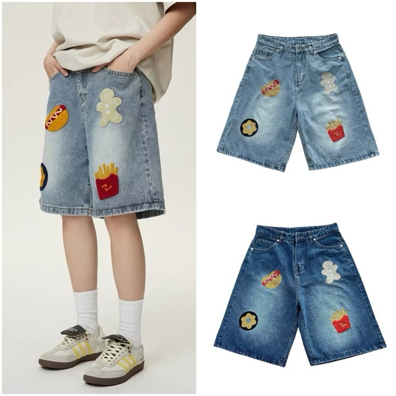 Short BAGGY jeans YC1996 - กางเกงยีนส์ขาสั้นขากว้าง
