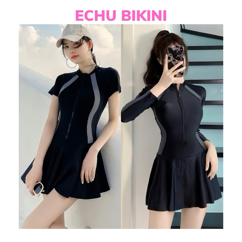Size ML XL XXL - ชุดว่ายน้ําดิสก์ ECHU พร้อมถุงน่อง เบาะ คอนซีลเลอร์