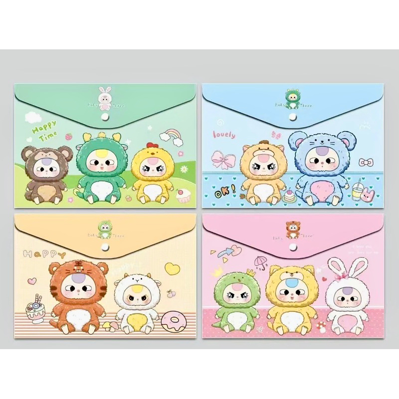 Wholesale (A4 DOCUMENT BAG 3D ANIMATED BUTTON MODEL) กระเป๋าครอบปุ่ม A4 การ์ตูนน่ารักและน่ารัก i