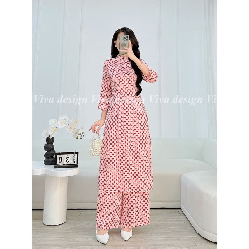 Thanh Mai ao dai Set พร้อมกางเกงผ้าไหมฟรี -VIVA DESIGN