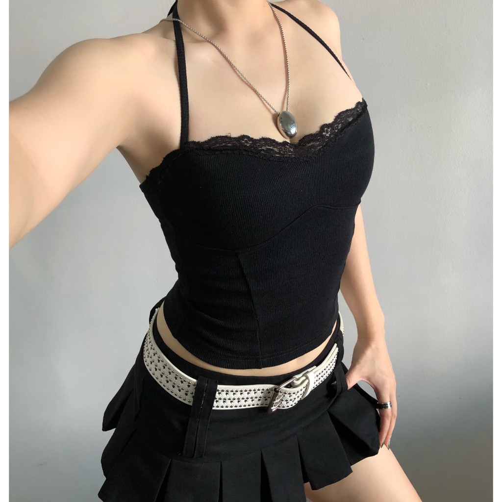 Enmy Camisole Lace Trim Basic Fit Flattering V1 - Vanmius