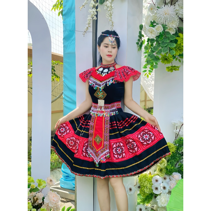 HMONG VIP OFF SHOULDER ETHNIC COSTUME SET (ทุกขนาด)