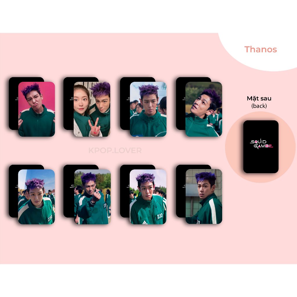 SET OF 8 CORNERED CARD Squid game 2 (เกมปลาหมึก) - TOP, Yuri, ยิ้มสีwan