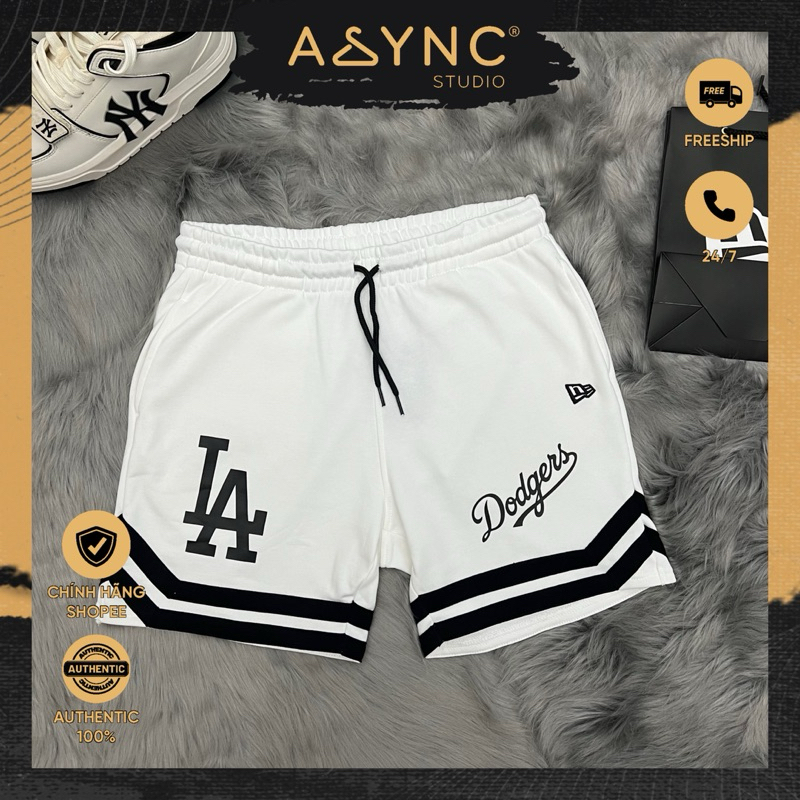 (ออธ) New Era x MLB LA Dodgers White 2 Line Shorts | CODE CODE CODE CODE 18887899 - สตูดิโอวายซิง