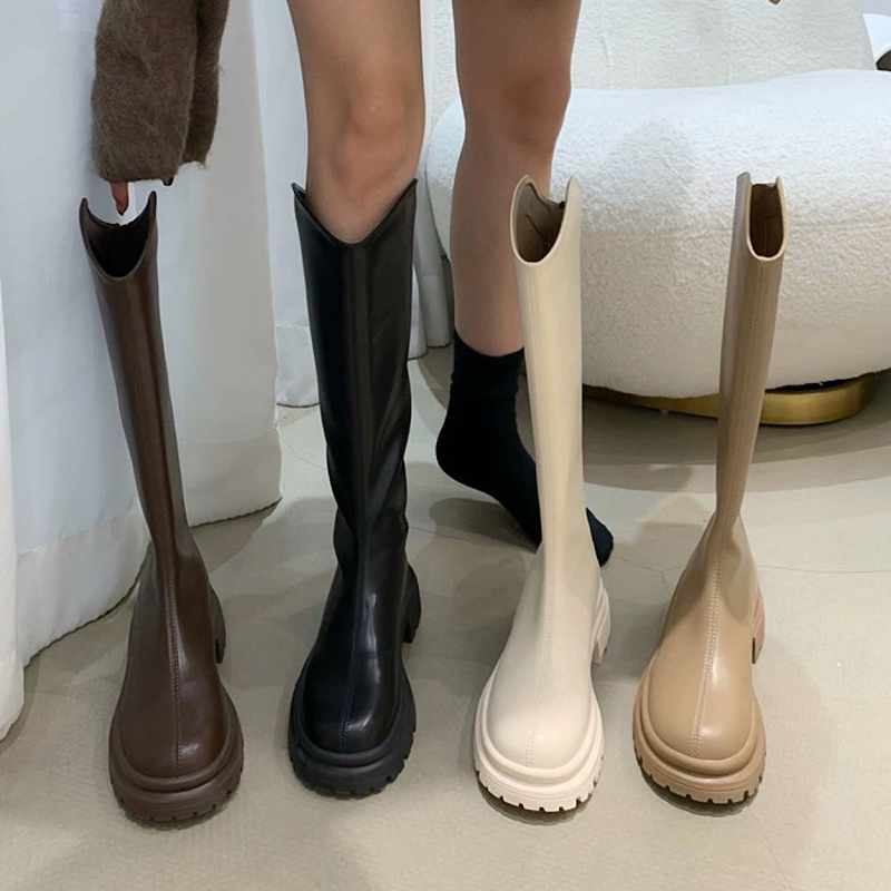 Eudora899 B31 รองเท้าบูทคาวบอยคอวีผู้หญิงพื้นหนา