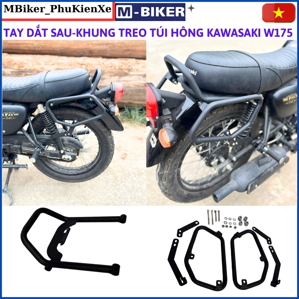 แฮนด์ W175, แฮนด์หลัง w175, กระเป๋า w175, อุปกรณ์เสริม kawasaki w175, mbiker