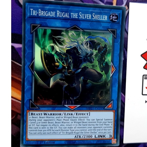 [PEANUT] Yugioh Link Tri-Brigade Rugal the Silver Sheller Card - MP21-EN197 - Super Rare 1st Edition