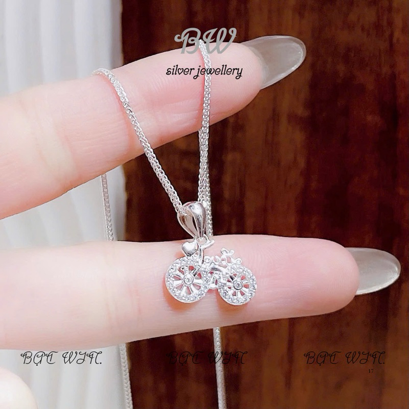 (WIN SILVER) BW112 สร้อยคอเงินคุณภาพสูงสําหรับจักรยานเด็ก