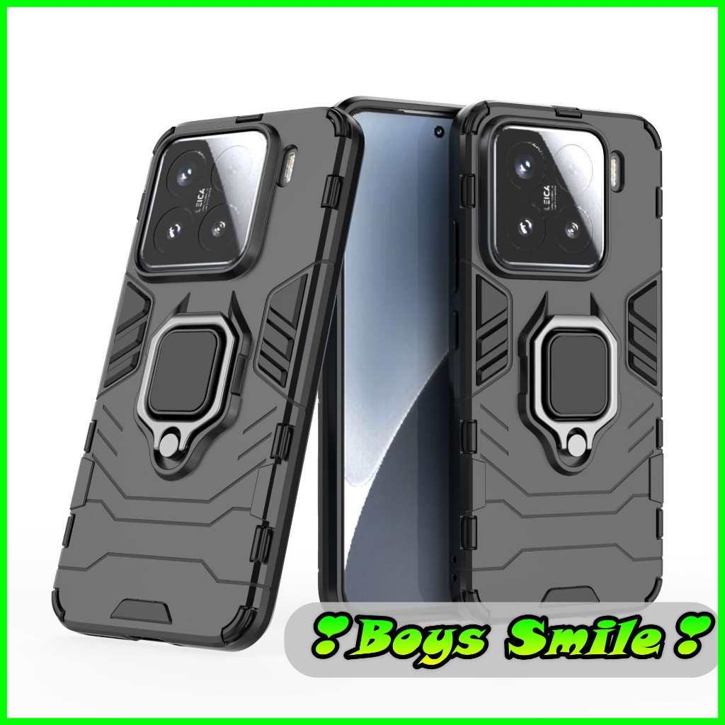 เคส IronMan สําหรับ Xiaomi Mi 14T Mi14T pro ฝาครอบกันกระแทกและขาตั้งระดับพรีเมียม (สีดํา) Mi 14T Mi 