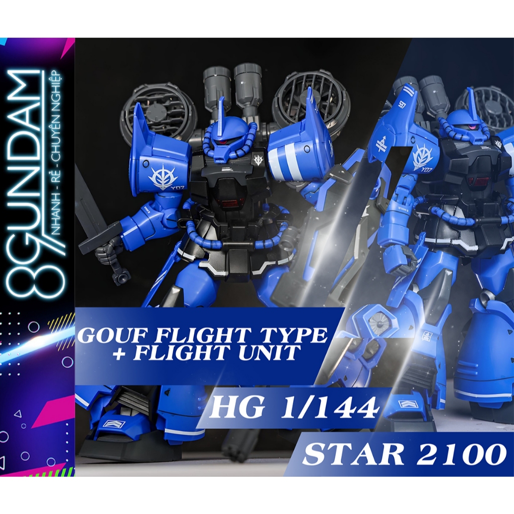 Star 2100 HG MS-07H8 Gouf Flight Type + Flight Unit Assembly Model (พร้อมสติ๊กเกอร์น้ํา)