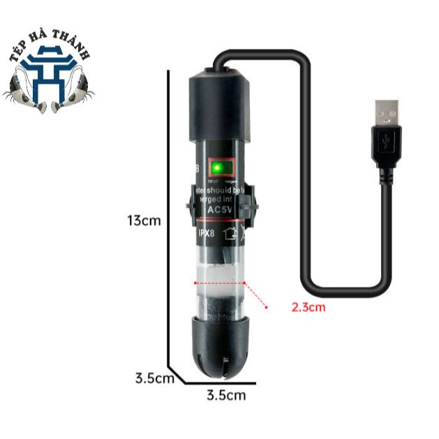 เครื่องทําความร้อนตู้ปลาขนาดเล็ก USB 10W สําหรับพิพิธภัณฑ์สัตว์น้ําและพิพิธภัณฑ์สัตว์น้ํา