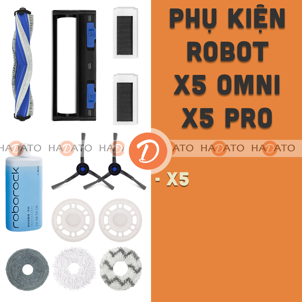 X5 Omni X5 Pro Omni อุปกรณ์เสริมหุ่นยนต์ Hepa Filter Mop แปรงหลักแปรงด้านข้าง [D]
