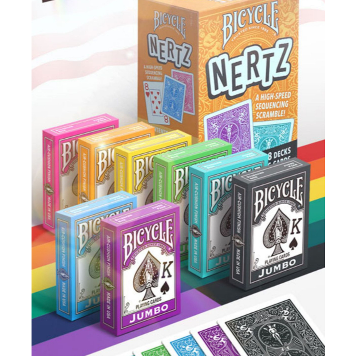 ชุดการ์ด 8 สํารับ NERTZ Bicycle Jumbo Index Playing Cards [สินค้าอเมริกัน]