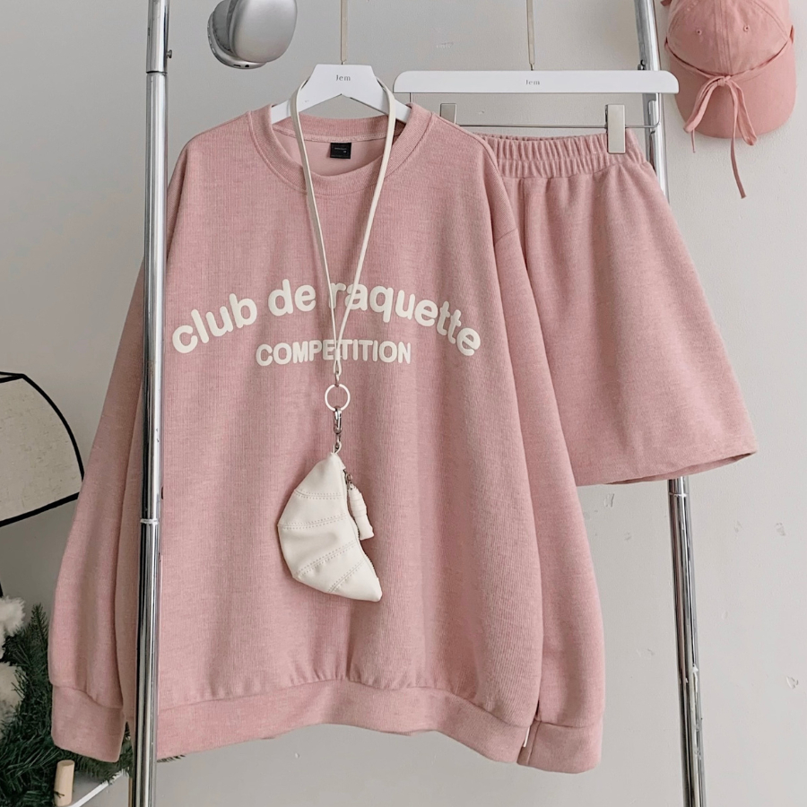 SET INCLUDES LONG SLEEVE SHIRT + SHORTS IN CLUDE RIBBED FABRIC - 8187