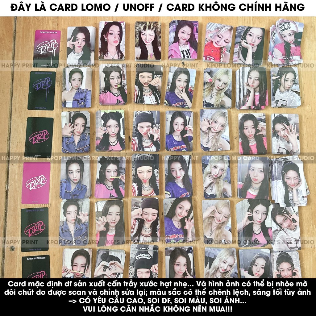 [ LOMO CARD BUY 3 แถม 1] P1 Card Babymonster DRIP อัลบั้มใหม่: Baemon, BM, Ruka, Pharita, Asa, Ahyeo